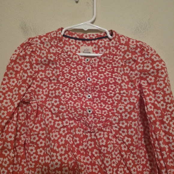 Mini Boden Pink And White Floral Kids Blouse Size 7 To 8 Years - Picture 6 of 8